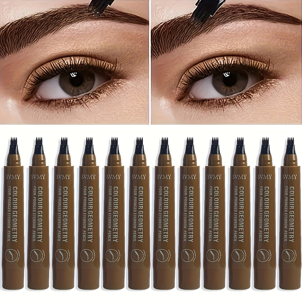 Four Fork Eyebrow Pen Light Coffee Waterproof Eyebrow Pen