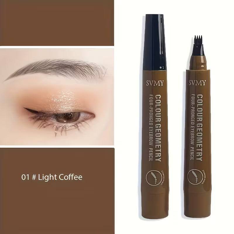 Four Fork Eyebrow Pen Light Coffee Waterproof Eyebrow Pen