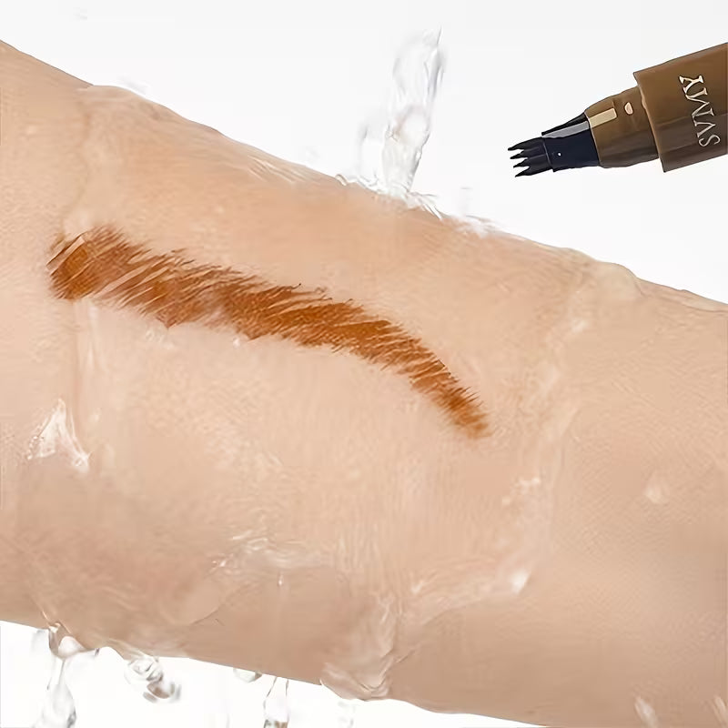 Four Fork Eyebrow Pen Light Coffee Waterproof Eyebrow Pen